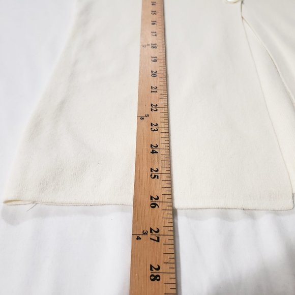 SPRING + MERCER Size S (4-6) Cream Ivory White Cardigan Sweater Top Blouse #947 - Picture 4 of 6